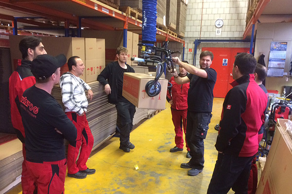 Team gets instructions for the new TAWI lift
